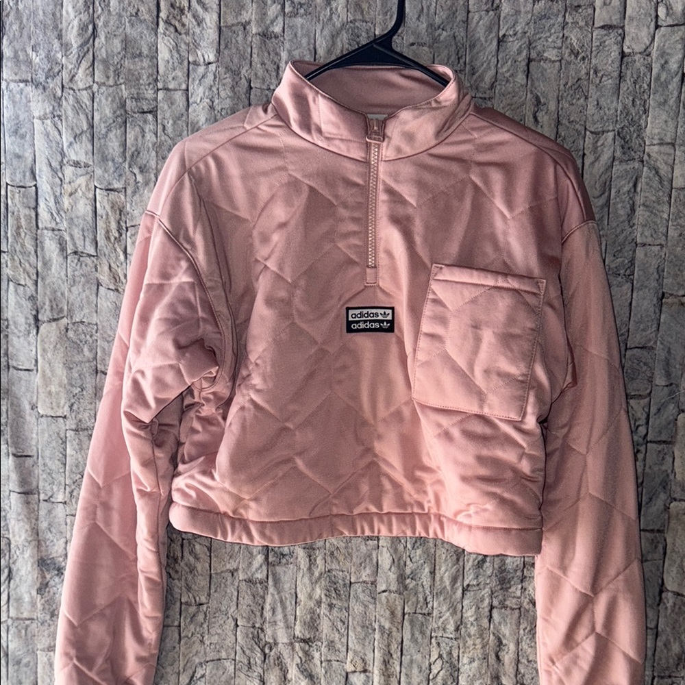 Adidas Women's Pink Cropped Jacket